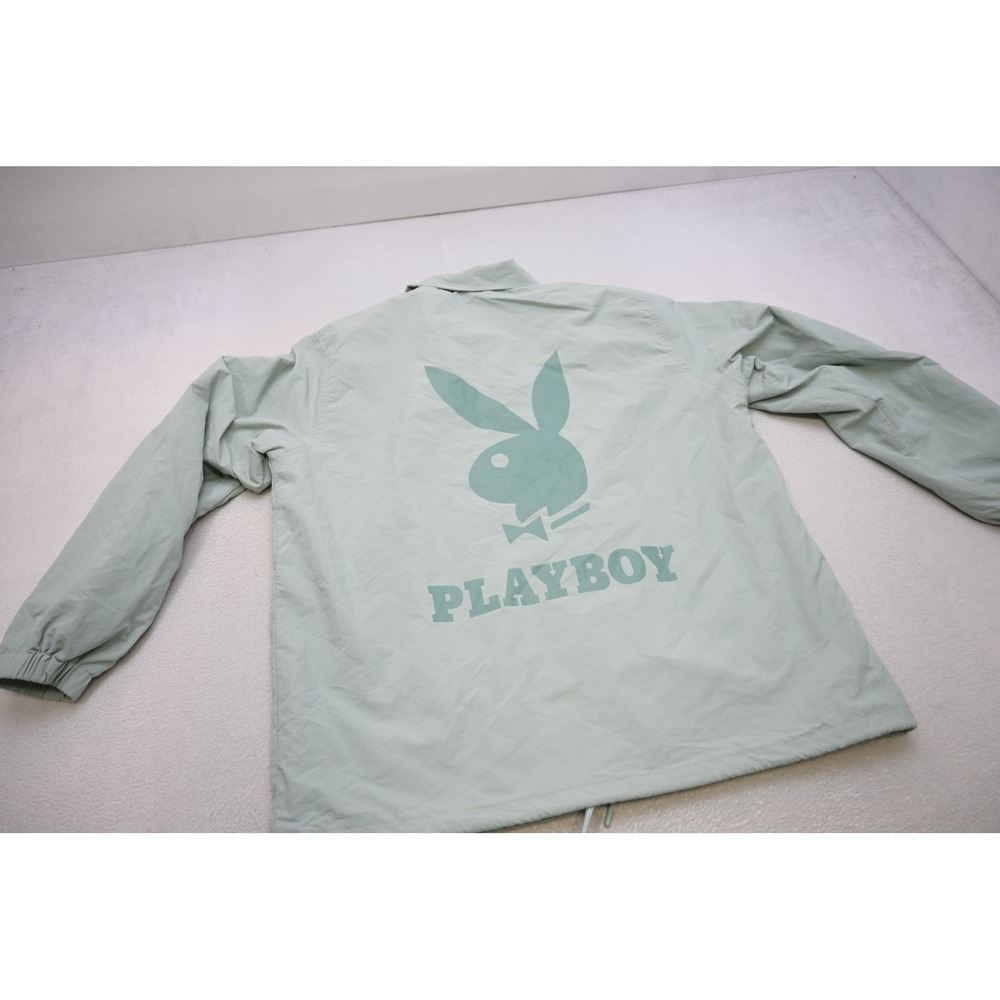 Playboy PacSun Coaches Jacket Mens Large Sage Green Windbreaker Excellent